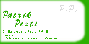patrik pesti business card
